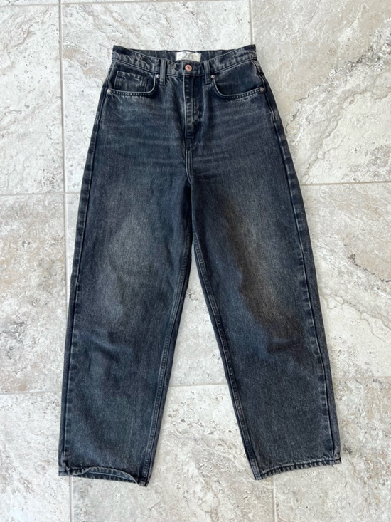 Free People Denim - Free People We the Free Deep Trance High-Rise Dropped Barrel Jeans in Black, 26